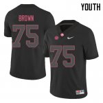 NCAA Youth Alabama Crimson Tide #75 Tommy Brown Stitched College 2018 Nike Authentic Black Football Jersey YH17L15AN